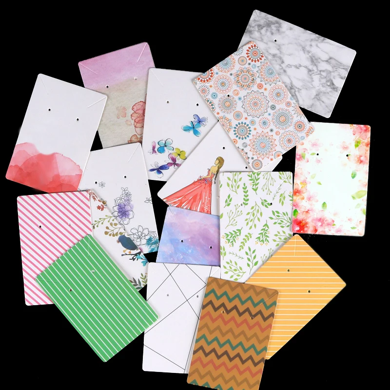 

20pcs 6x9cm Earrings and Necklace Display Cards Colorful Cardboard Earring Package Hang Tag Card for Ear Studs Earring Necklaces