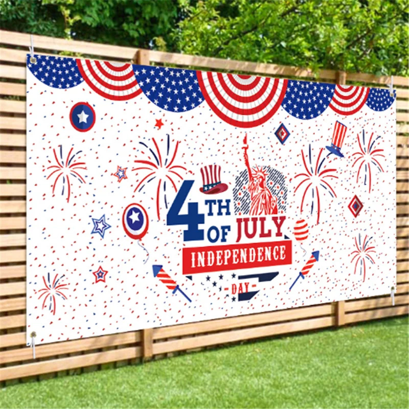 

2021 на День независимости США, баннер 180x90 см украшения Юбилей июля 4th фоновое украшение для вечеринки