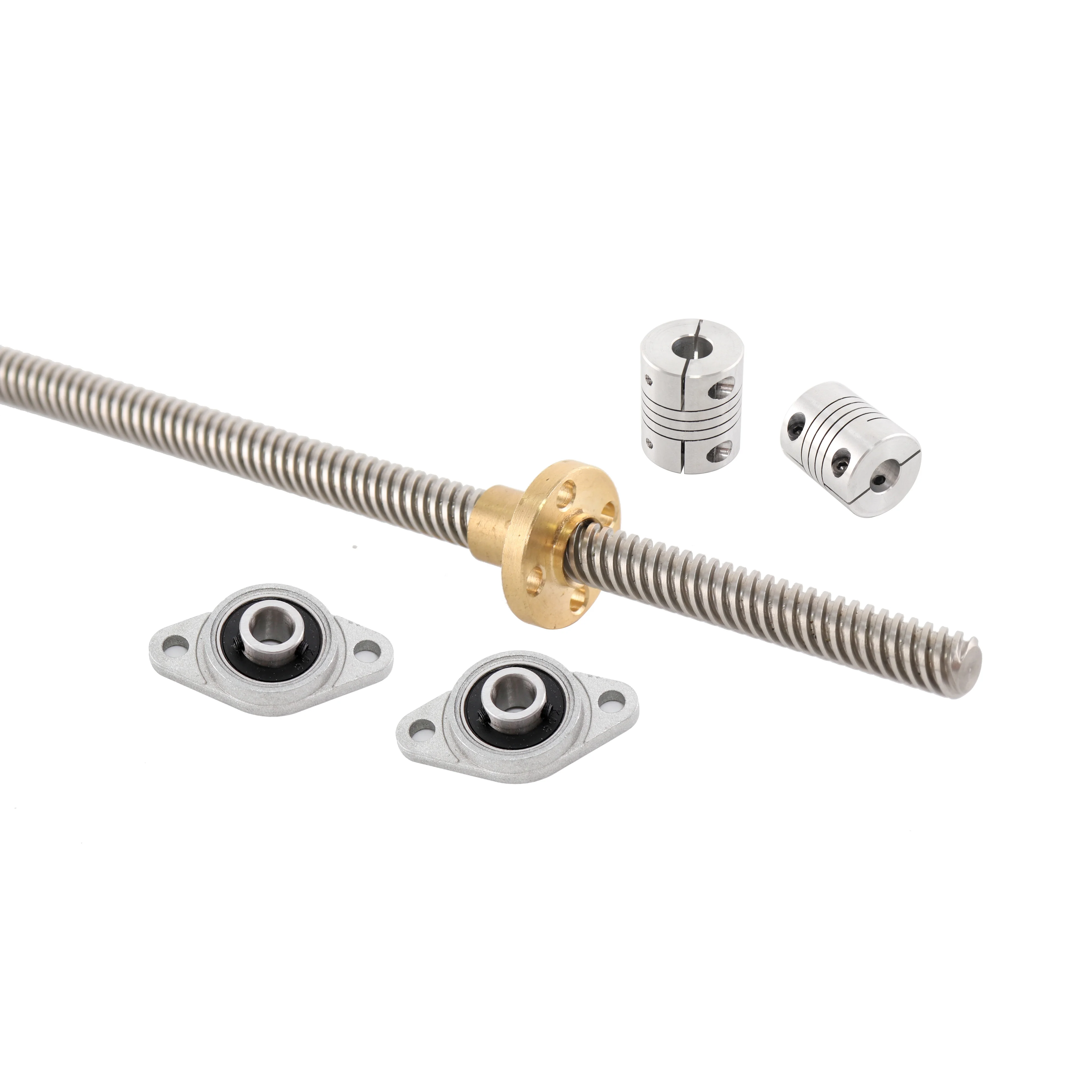 1 комплект T8 свинцовых винтов трапециевидных 8 мм + гайка с защитой от люрекса KP08