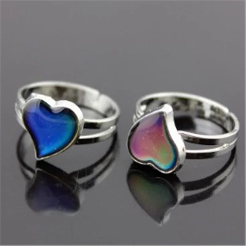 

1PC Fine Jewelry Mood Ring Color Change Emotion Feeling Mood Ring Changeable Band Temperature Ring Heart Shape Direct Selling