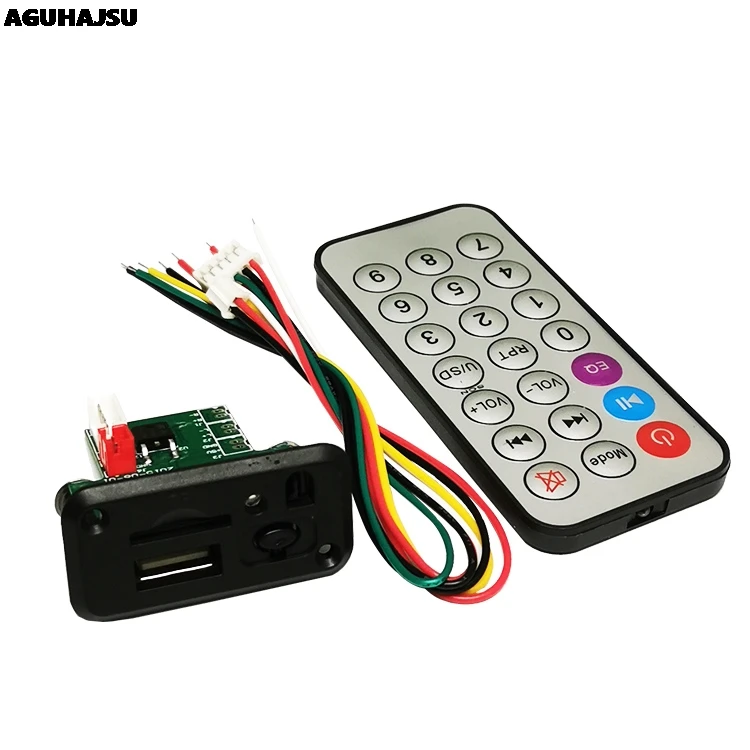 Mini 5V MP3 Decoder Board 3W*2 Decoding Module WAV U disk TF Card USB Amplifier Speaker Audio With Remote Control Wire | Электронные