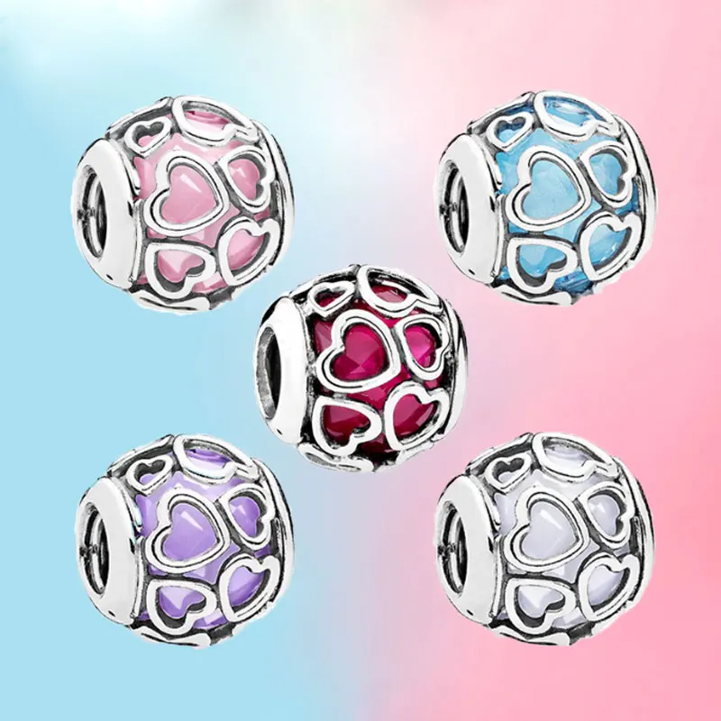 

925 women's silver beads, love silver Amulet Bracelet DIY lovely beads, compatible with Dora Bracelet Charm DIY jewelry gifts