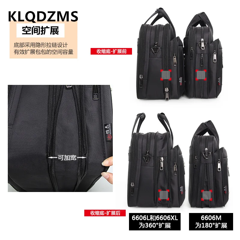 KLQDZMS Business Briefcases Men's Handbags Briefcase Messenger Men's Document Bags Oxford Cloth Multifunction Men's Computer Bag