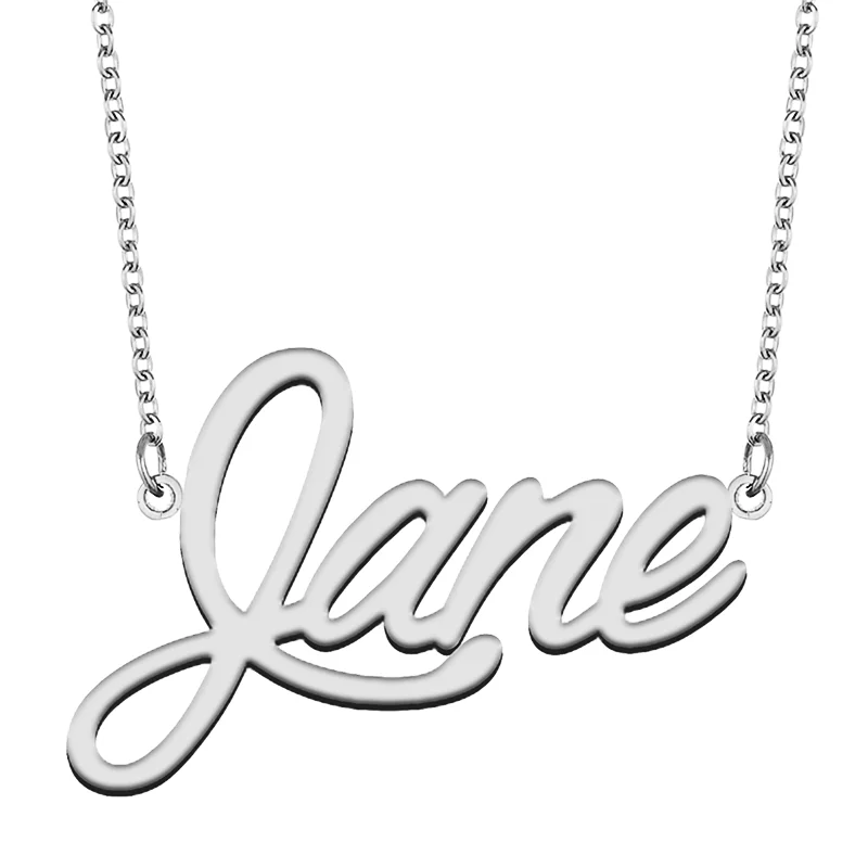 Jane Custom Name Necklace Customized Pendant Choker Personalized Jewelry Gift for Women Girls Friend Christmas Present