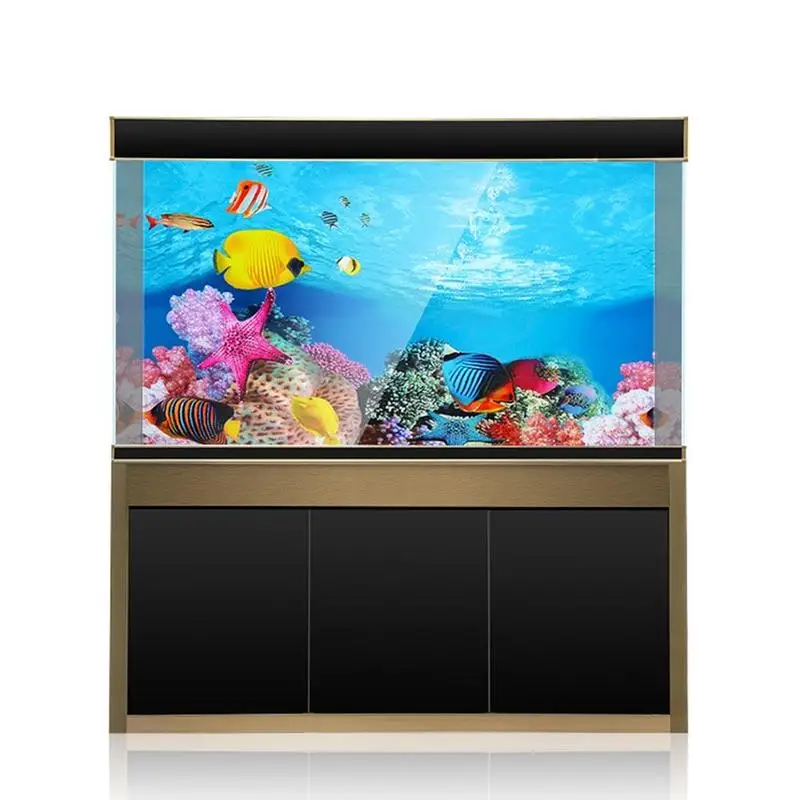 

Fish Tank Background Painting Sticker 3D Ocean Landscape Painting Decals Tank Decorative Poster Aquarium Background Fish