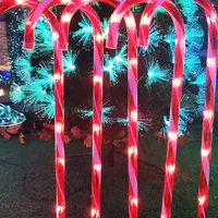 4pcs solar led christmas candy cane pathway lights christmas landscape lawn lamps outdoor christmas decorations