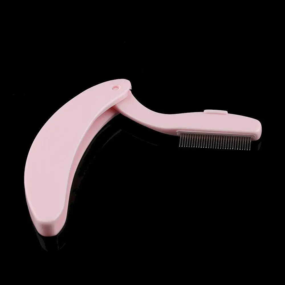 New Metal Steel Needles Cosmetic Eyebrow Comb Makeup Tool Foldable Eyelash Brush | Красота и здоровье