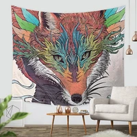 animal style wall carpet large wall rug wolf plant flowers pattern fabric wall decoration large tapestry home custom tapestry