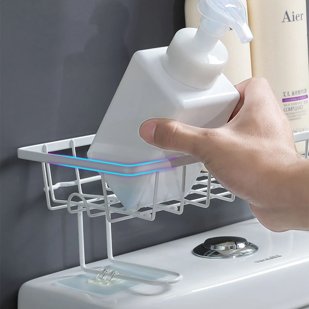 Стеллаж для домашнего хранения Верхняя Полка ванной туалета Бесплатная Пробивка