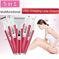 multifunction 5 in 1 painless face underarm hair shaver eyebrow trimmer body hair removal epilator shaving machine for women