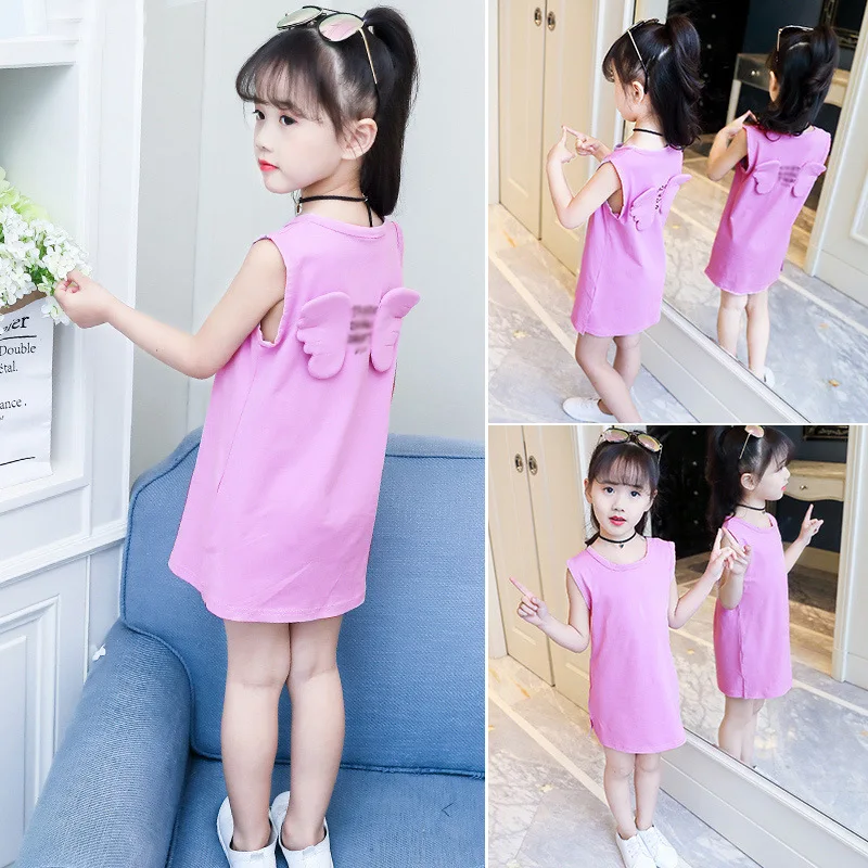 

Novelty Cute Girls Dresses Clothing New 2020 Summer Dress Baby Big Girls Cotton Sleeveless Sundress Clothes Children Dresses