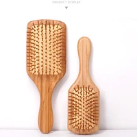 1pc eco friendly natural wooden massage scalp airbag paddle cushion bamboo hairbrush for women men and kids hair health and care