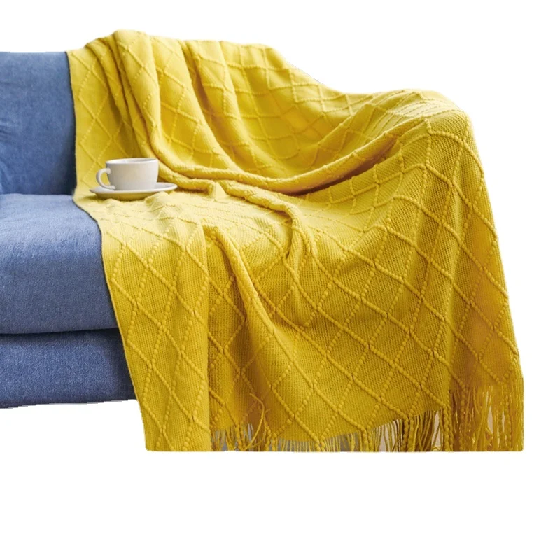 

Knitted Sofa Cover Blanket Air Conditioning Blanket Bed End Towel Nap Blanket Small Blanket Custom