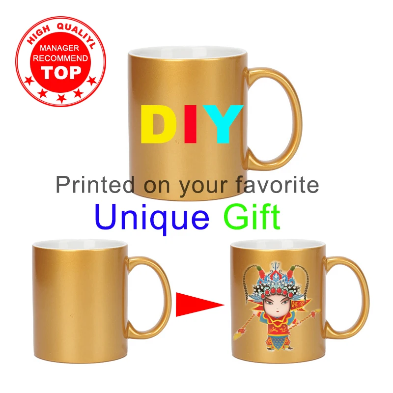 DIY Фото желтая жемчужная кружка Волшебные кружки изменение цвета Горячая вода