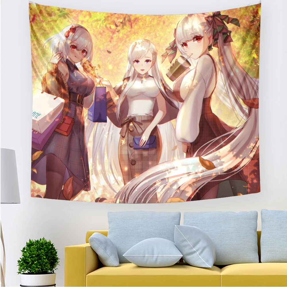 Красивая девушка аниме гобелен настенный спальня манга хиппи фон украшения