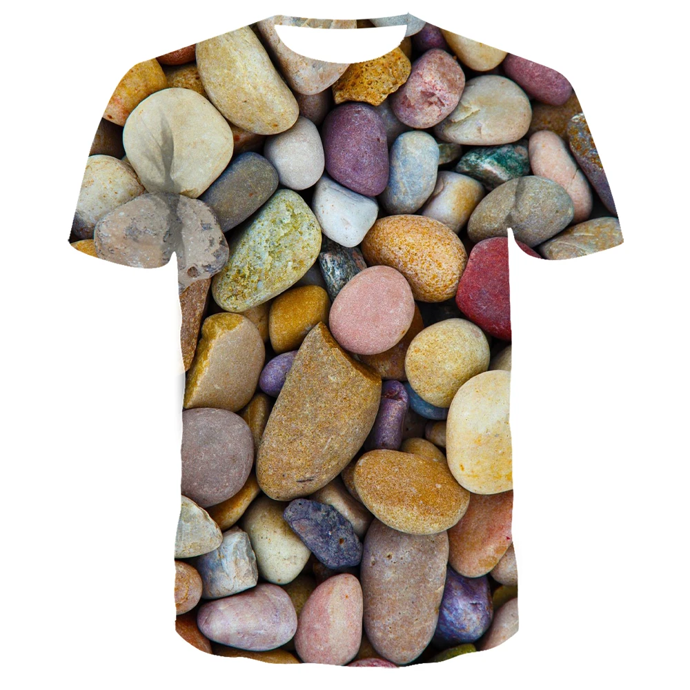 

High Quality Tshirt Men Women Hot 3d Print Funny Stone Short-sleeved Shirt Children's Clothing Tshirt Top Tees