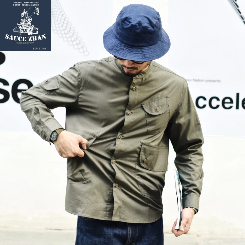 Винтажные рубашки SauceZhan мужская рубашка мужские строгие Однотонная зимние в