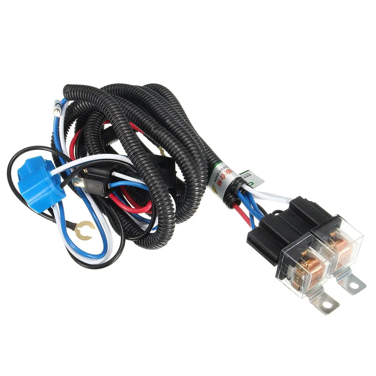 

7'' H4 Headlight 2 Headlamp Relay Wiring Harness Car Light Bulb Socket Plug For Car Auto Headlight