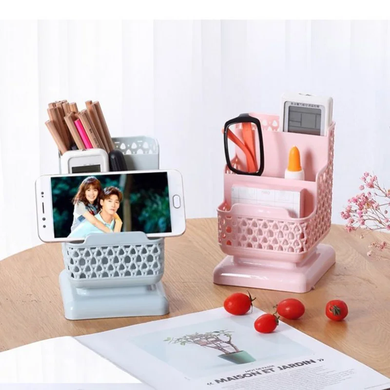 

desk accessories pen holder Storage Box Study Desk Cosmetic Lipstick Eyebrow Pencil Compartment Storage Tube Student Dormitory