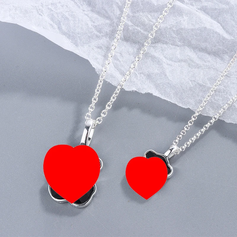 

Luxury brand bear necklace real 925 sterling silver pendant fine jewelry exquisite neck chain fashion accessories gifts lover