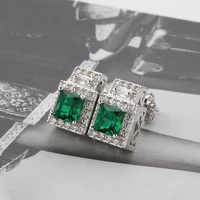 925 sterling silver female gorgeous earrings 6mm green blue yellow crystal luxury party earring for woman girl fashion jewelry