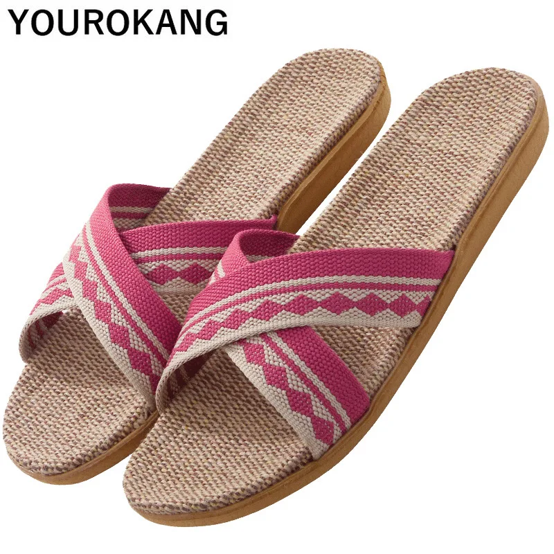 

Льняные мужские летние дышащие домашние тапочки, льняные мужские Тапочки для ванной, шлепанцы унисекс на плоской подошве для пары, спальни, 2020