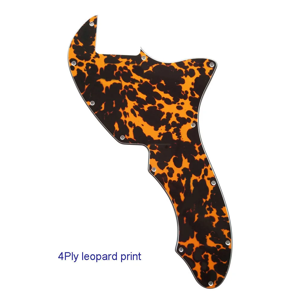 4Ply Leopard Print Pleroo пользовательские гитарные части-для США Tele 69 Thinline гитары накладки пустой с 12 винтовыми отверстиями царапины пластины, Многоцветный выбор - Цвет: 4Ply Leopard Print