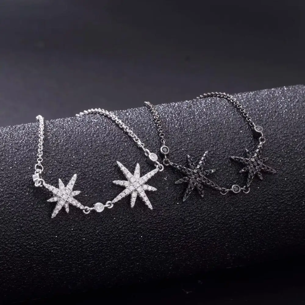 Простой и стильный браслет в виде дикой звезды регулируемая Серебряная цепочка