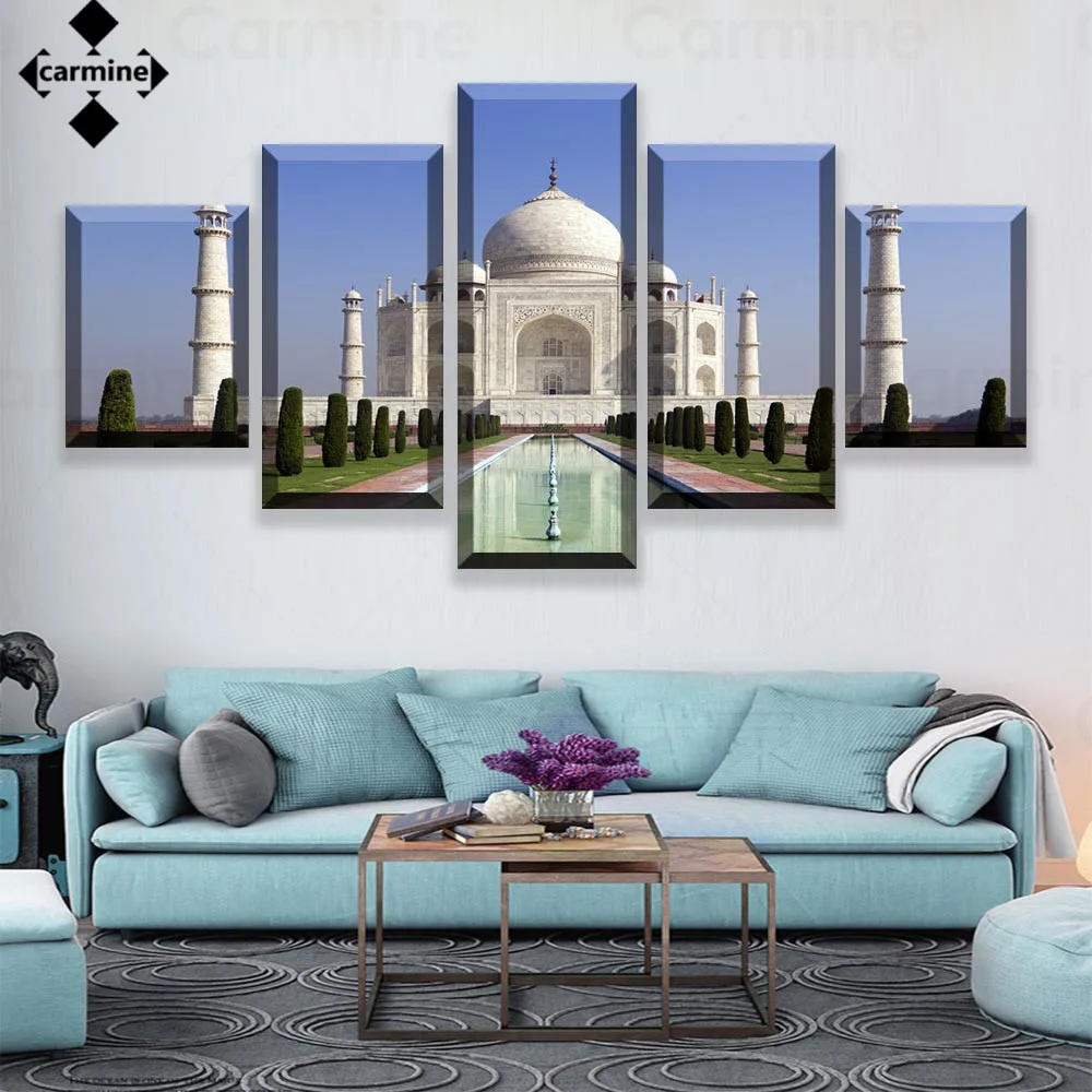 

Индийские достопримечательности, Hd настенный постер, тадж-махал, холст, живопись, белый замок, архитектура, печать, картина для украшения дома, гостиной