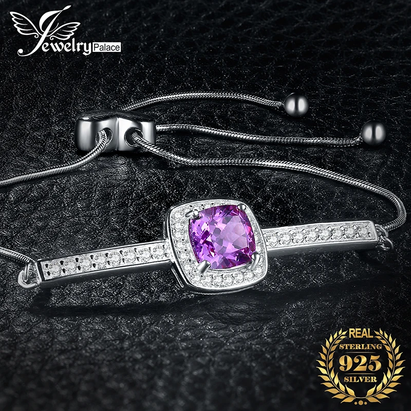 JewelryPalace элегантный 2.43ct создан Александрит сапфир Цирконий Halo Регулируемый