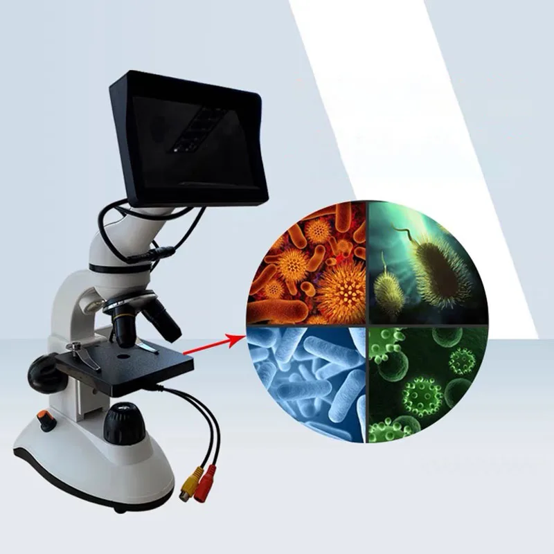 

Professional Mites Sperm biological Lab Digital Microscope Led + electronic eyepiece + 4.3-inch LCD screen