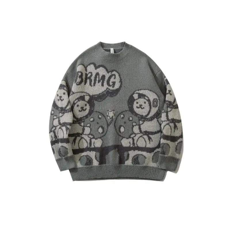 

Harajuku Vintage Bear Cosmic Starry Sky Ugly Sweater Men's Streetwear Pullover Men Anime Knitwear Sweater Warm Tops w2219