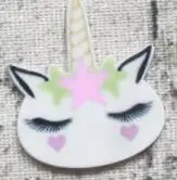 Темно-синий 15 шт./лот kawaii плоское украшение из смолы Единорог головка полимерные кабошоны принадлежности - Цвет: Темно-синий