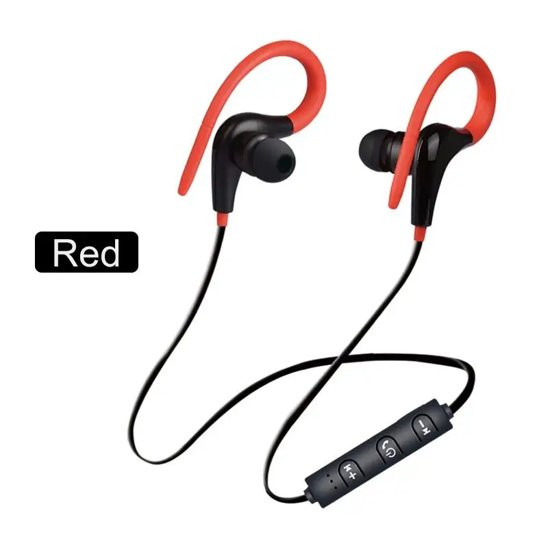 Красный Беспроводная Bluetooth гарнитура спортивные беговые стерео наушники с микрофоном шумоподавления наушники для Xiaomi Oppo Iphone Xr - Цвет: Красный