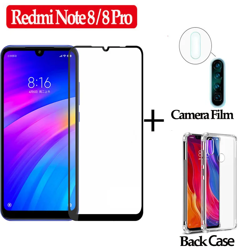 Xiaomi redmi note 8 стекло 3 в 1 защитное на xiaomi про зрачное камеры объектива pro
