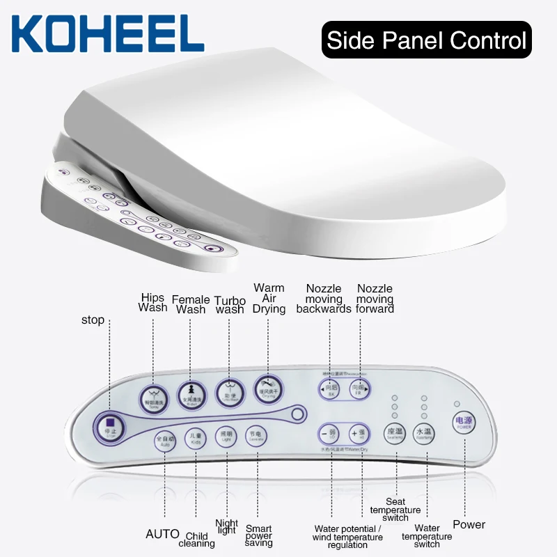 

KOHEEL Intelligent Toilet Seat Electric Bidet Smart Bidet Heat Wash Dry Massage Intelligent Toilet Seat for Child And Old Man