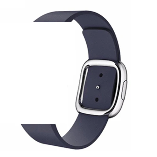 10-dark blue Ремешок для apple watch 42 мм 38 мм 44 мм 40 мм correa iwatch 5 4 3 современный кожаный браслет с пряжкой аксессуары для apple watch 4 5 - Цвет ремешка: 10-dark blue