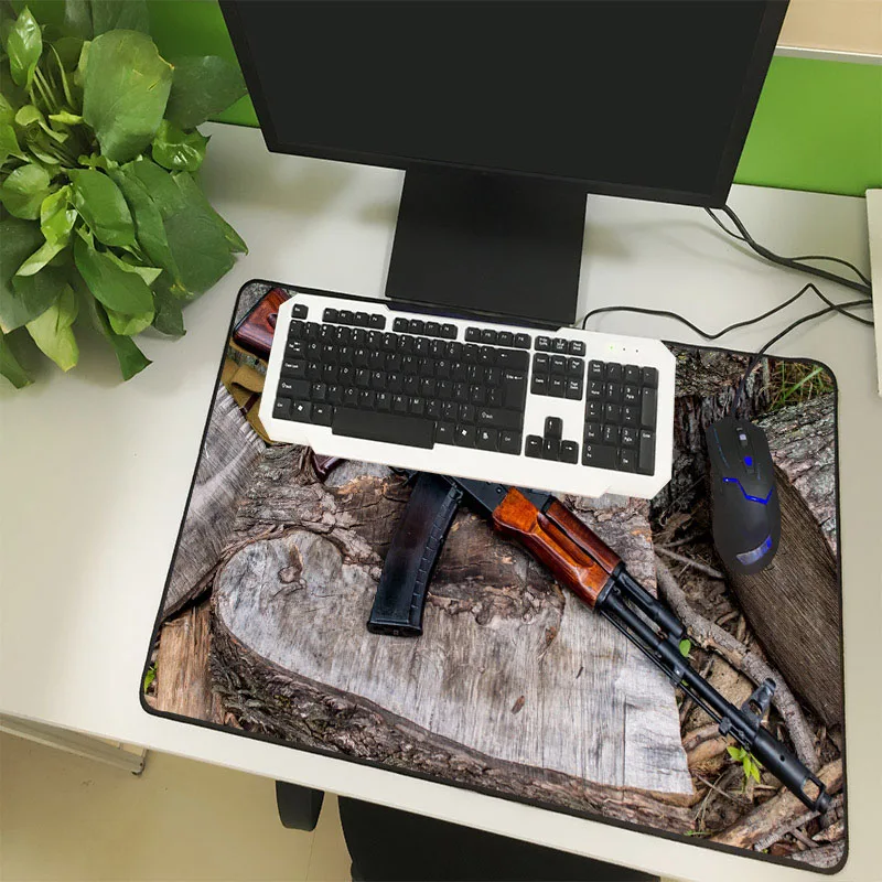XGZ армейские энтузиасты большой размер коврик для мыши шитье военный АК винтовка