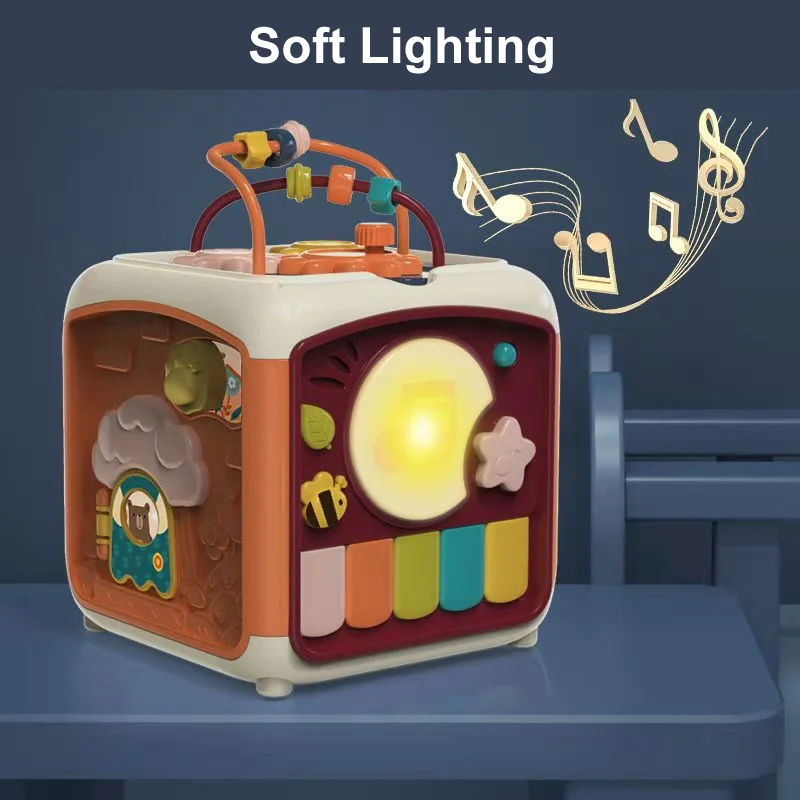 

Multifunctional Musical Toys for Toddler Geometric Building Block Knocking Piano Drummer Polyhedral Body Cube Educational Toys