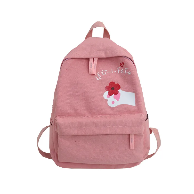 Menghuo элегантный дизайн цветок холщовый рюкзак женская черная сумка школьные