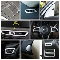 lapetus matte interior refit kit steering wheel air ac panel reading lamps cover trim for nissan qashqai j11 2014 2020 abs