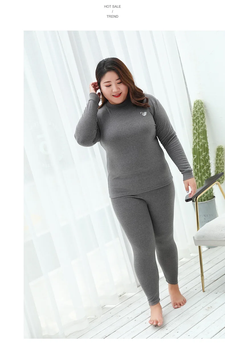 Jinsen Aite размера плюс 3XL-7XL хлопок новинка женское термобелье кальсоны осень зима тонкое теплое нижнее белье наборы JS852