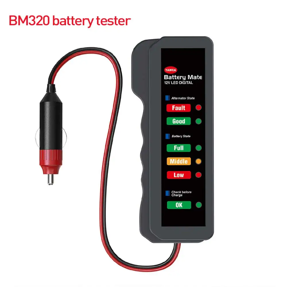 Battery tester BM320 12 В автоматический тестер батареи BM310 и автомобильный тормозной жидкости тестер масла ручка тормоза цифровой тестер автомобиля автомобильный диагностический инструмент - Цвет: Battery tester BM320
