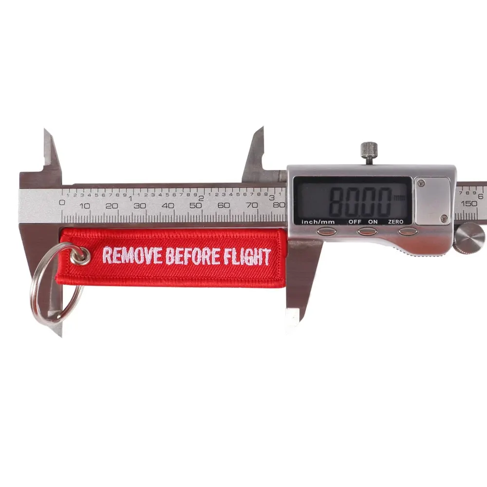 

1PCS 8x2cm Mini Red REMOVE BEFORE FLIGHT Keychain for Aviation Gift Promotion Christmas Gifts Key Tag Embroidery Key Chain