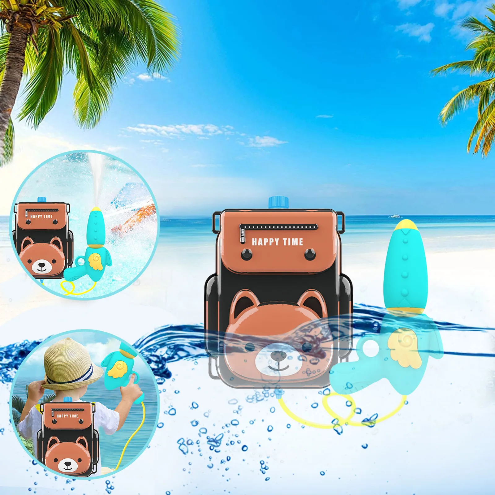 Игрушка-распылитель воды милый желтый медведь детский рюкзак Водяная бомба