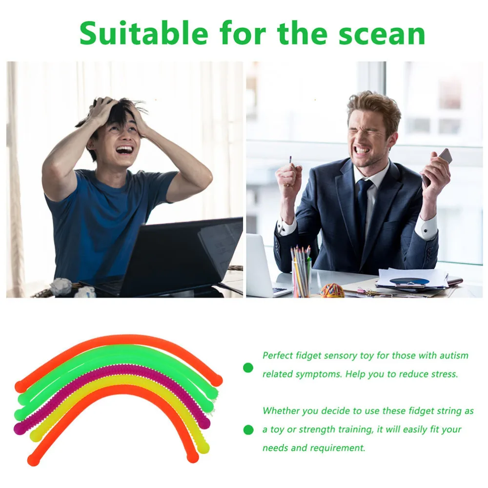 

8Pcs Kid Sensory Stress Anxiety Relief Decompression Stretchy String