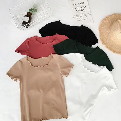 

2019 T Shirt Women Clothes Fashion Tee Top multi Fashion Cotton Ladies Tee Shirt Black