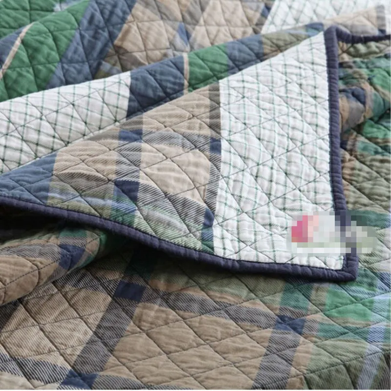 Бесплатная доставка 100% хлопок 3 шт Европейский стиль зеленый плед покрывало