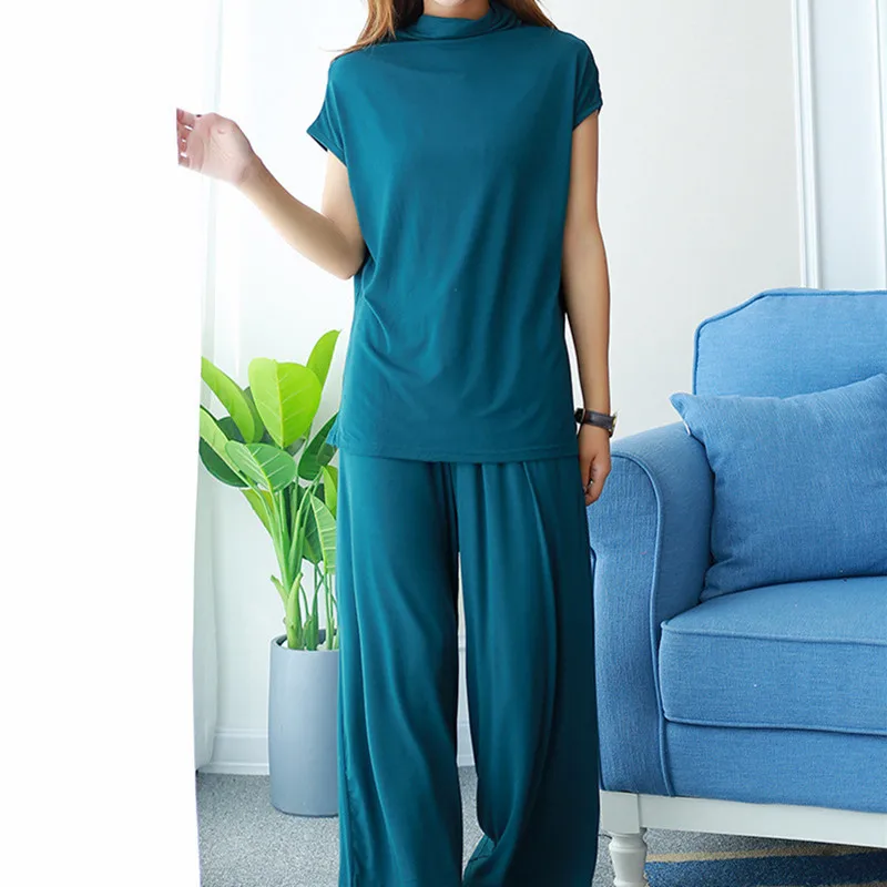 Новинка 2021 Женская домашняя одежда водолазка летняя свободная Хлопковая женская