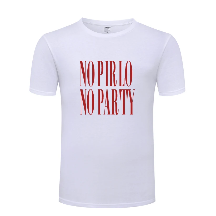 Футболка мужская с надписью NO PIRLO тенниска без вечевечерние повседневная майка